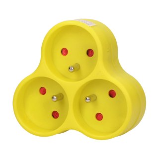 Rozgałęźnik 3x2P+Z, limonkowy