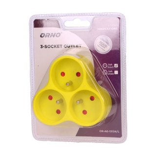 Rozgałęźnik 3x2P+Z, limonkowy