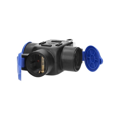 Rozgałęźnik bryzgoszczelny i odporny na uderzenia, IP44, 3 gniazda 2P+Z, 16A, 230V AC, wersja schuko