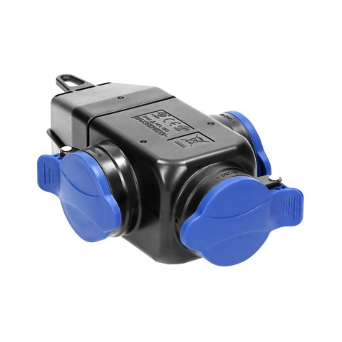 Rozgałęźnik bryzgoszczelny i odporny na uderzenia, IP44, 3 gniazda 2P+Z, 16A, 230V AC