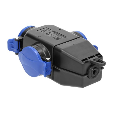 Rozgałęźnik bryzgoszczelny i odporny na uderzenia, IP44, 3 gniazda 2P+Z, 16A, 230V AC