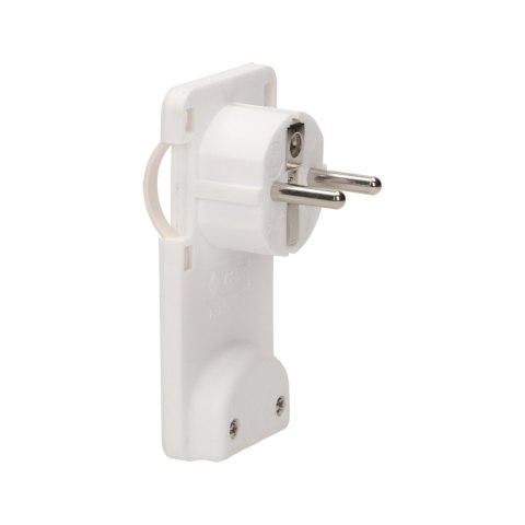 Wtyczka płaska, Uni-Schuko z uchwytem, biała
