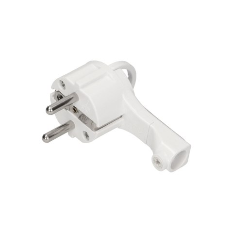 Wtyczka płaska, Uni-Schuko z uchwytem, rozbieralna, biała