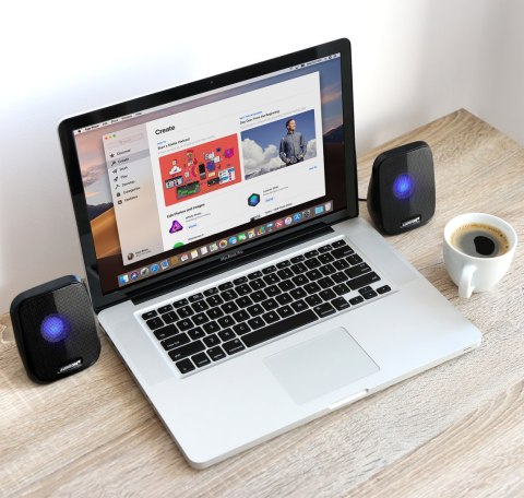 Głośniki komputerowe 6W USB minijack Black Audiocore AC835 LED