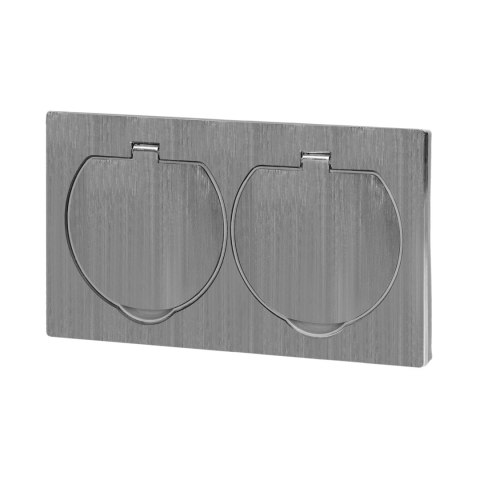 Hermetyczne gniazdo elektryczne podwójne, IP55 stal nierdzewna