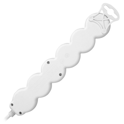 Przedłużacz 5-krotny 2P+Z, z wyłącznikiem, 5m H05VV-F 3x1,0mm?, Imax=10A, biały