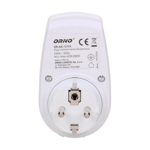 Ściemniacz z dodatkowym gniazdem sieciowym, max.280W