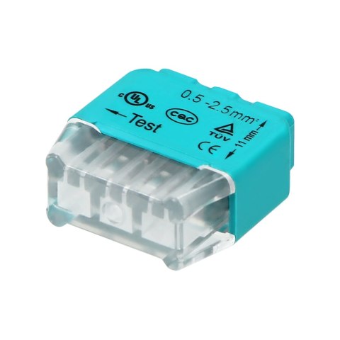 Złączka instalacyjna wciskana 3-przewodowa; na drut 0,75-2,5mm?; IEC 300V/24A 100 szt.