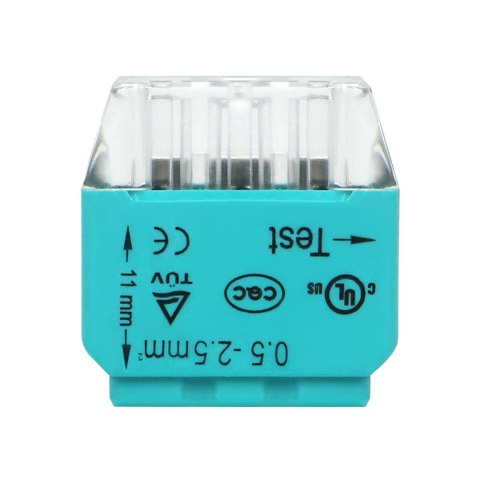 Złączka instalacyjna wciskana 3-przewodowa; na drut 0,75-2,5mm?; IEC 300V/24A 100 szt.