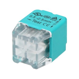Złączka instalacyjna wciskana 4-przewodowa; dwurzędowa; na drut 0,75-2,5mm?; IEC 300V/24A; 10 szt.