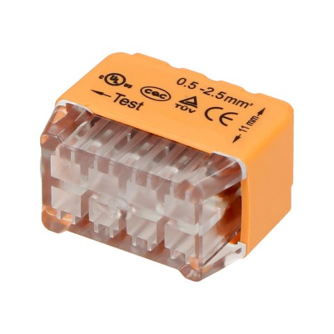 Złączka instalacyjna wciskana 8-przewodowa; dwurzędowa; na drut 0,75-2,5mm?; IEC 300V/24A; 10 szt.