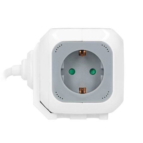 Przedłużacz 4 krotny 2P+Z (schuko), ładowarka 2xUSB, 1,4m H05VV-F 3x1,5mm?, szaro-biały