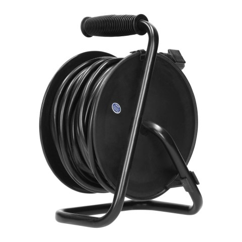 Przedłużacz bębnowy MINI, 4 gniazda 2P+Z (schuko), metalowy stojak, polwinit H05VV-F 3x1mm? - 15m