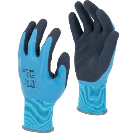 Rękawice lateks niebieskie l211911p, karta, "11", ce,lahti