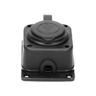 Rozgałęźnik bryzgoszczelny i odporny na uderzenia, IP44, 1 gniazdo 2P+Z, 16A, 230V AC, gumowy, uniepalniony, wersja schuko