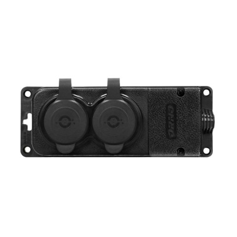 Rozgałęźnik bryzgoszczelny i odporny na uderzenia, IP44, 2 gniazda 2P+Z, 16A, 230V AC, gumowy, uniepalniony