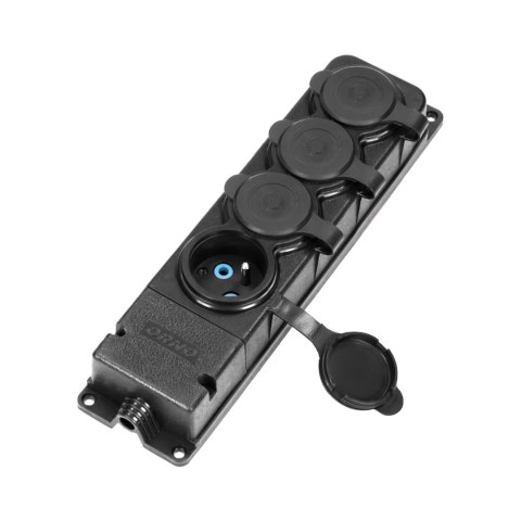 Rozgałęźnik bryzgoszczelny i odporny na uderzenia, IP44, 4 gniazda 2P+Z, 16A, 230V AC, gumowy, uniepalniony