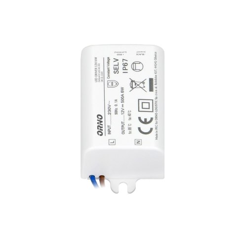 Zasilacz MINI do LED do puszki 12VDC 6W, IP67, 55/29,5/22mm