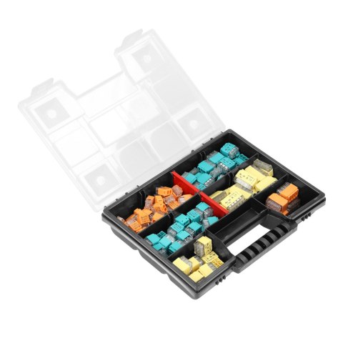 Zestaw złączek instalacyjnych HOUSE, 123 sztuk. Wciskane: 30x 2-przew. 30x 3-przew. 25x 4-przew. 20x 5-przew. 10x 6-przew. 8x 8-