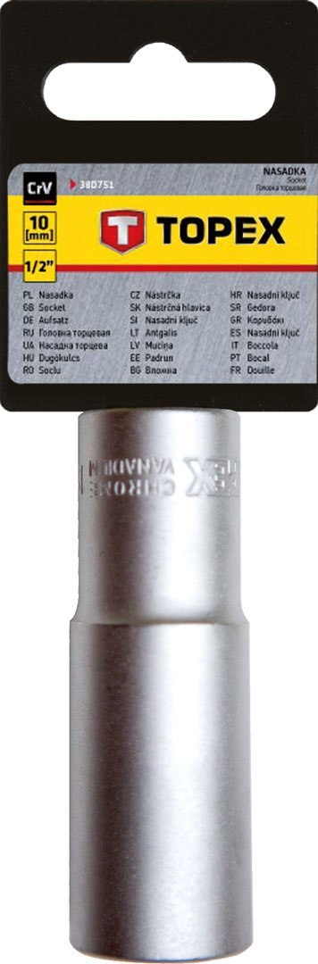 Nasadka sześciokątna długa 1/2", 10 mm