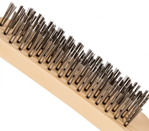 Szczotka druciana 5-rzędowa, drewniany uchwyt