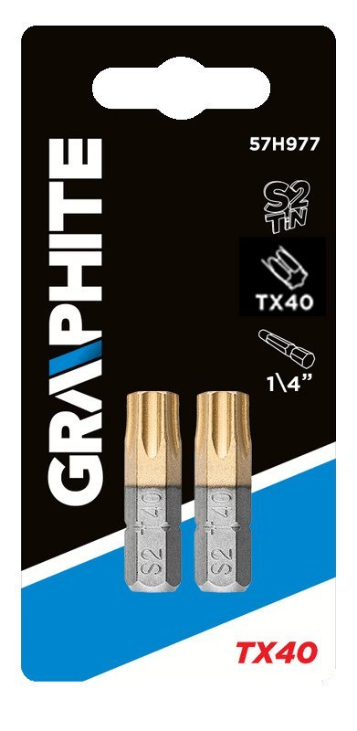Końcówki wkrętakowe TX40 x 25 mm, 2 szt.