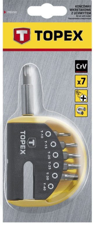 Końcówki wkrętakowe z uchwytem, zestaw 7 szt.