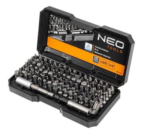 Końcówki wkrętakowe z uchwytem, zestaw 99 szt.