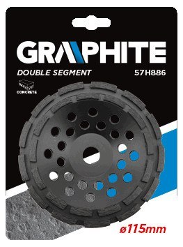 Tarcza diamentowa szlifierska 115 x 22.2 x 5 mm, podwójny segment