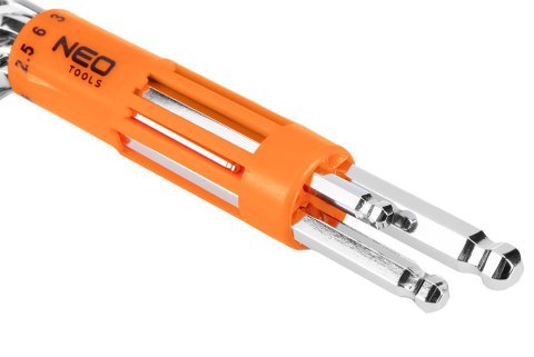 Klucze sześciokątne, długie, kuliste 2-10 mm, zestaw 8 szt. Klucze sześciokątne, długie, kuliste 2-10 mm, zestaw 8 szt.