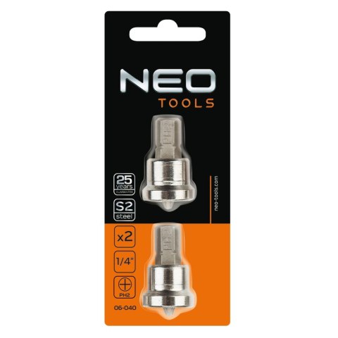 Końcówki wkrętakowe PH2 x 25 mm, 2 szt.