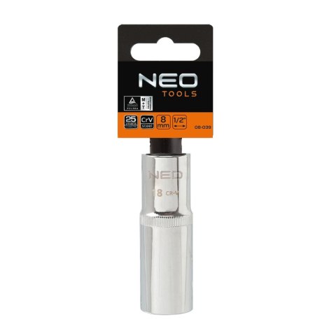 Nasadka sześciokątna długa 1/2", 8 mm, Superlock