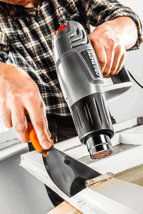 Opalarka 2000W, zakres temperatur: I: 25°C, II: 350°C, III: 550°C, walizka