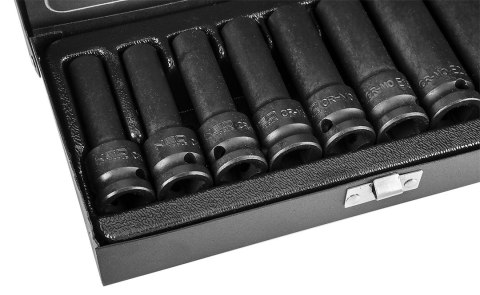 Nasadki udarowe 1/2", E10 - E24, zestaw 9 szt., CrMo