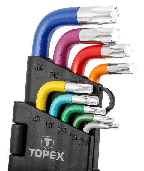 Klucze Torx, kolorowe, zestaw 9 szt. Klucze Torx, kolorowe, zestaw 9 szt.