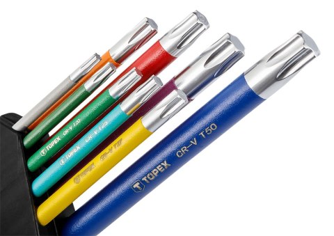 Klucze Torx, kolorowe, zestaw 9 szt. Klucze Torx, kolorowe, zestaw 9 szt.
