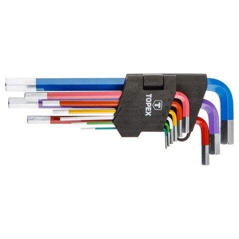 Klucze sześciokątne 1.5-10 mm, kolorowe, zestaw 9 szt. Klucze sześciokątne 1.5-10 mm, kolorowe, zestaw 9 szt.