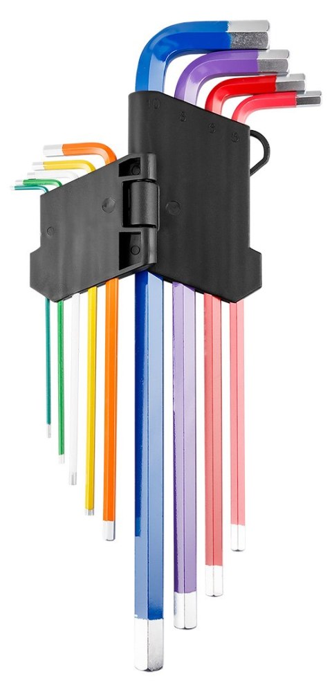 Klucze sześciokątne 1.5-10 mm, kolorowe, zestaw 9 szt. Klucze sześciokątne 1.5-10 mm, kolorowe, zestaw 9 szt.