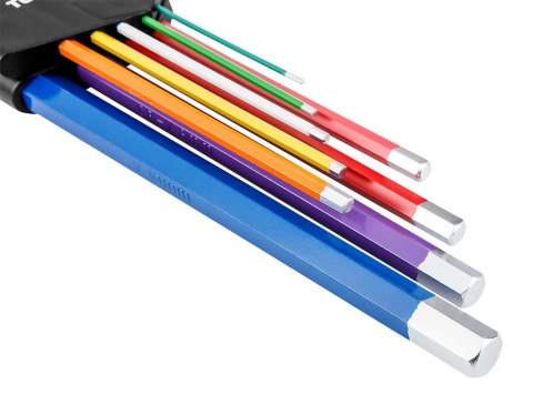 Klucze sześciokątne 1.5-10 mm, kolorowe, zestaw 9 szt. Klucze sześciokątne 1.5-10 mm, kolorowe, zestaw 9 szt.