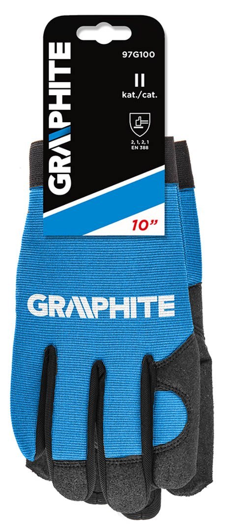 Rękawice robocze 10", skóra syntetyczna + elastyczna tkanina