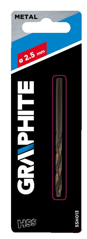 Wiertło do metalu HSS-CNC, 124°, "Pro-Tec", 2.5 mm