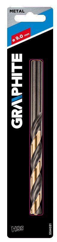 Wiertło do metalu HSS-CNC, 124°, "Pro-Tec", 9.0 mm