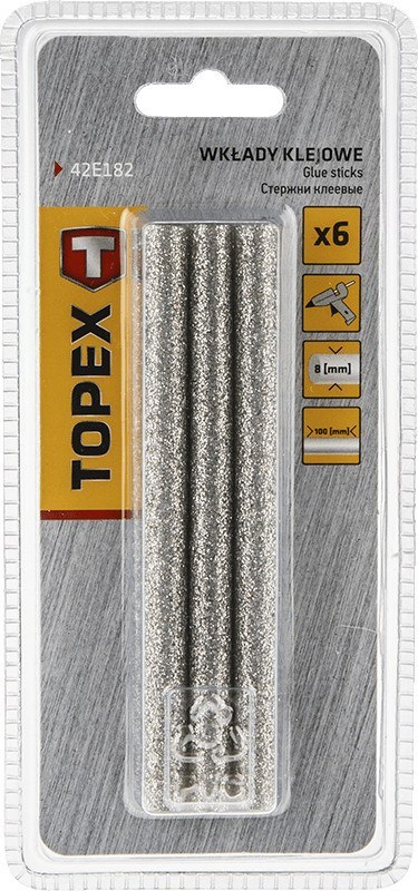 Wkłady klejowe 8 mm, brokatowe srebrne, 6 szt. Wkłady klejowe 8 mm, brokatowe srebrne, 6 szt.