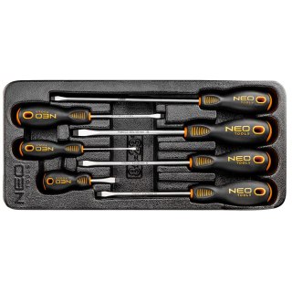 Wkrętaki płaskie, zestaw 7 szt., wkładka