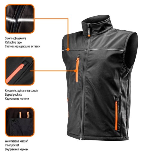 Bezrękawnik roboczy softshell, rozmiar L Bezrękawnik roboczy softshell, rozmiar L