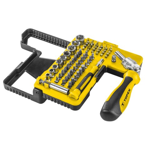 Końcówki wkrętakowe i nasadki z uchwytem, 68 szt. Końcówki wkrętakowe i nasadki z uchwytem, 68 szt.