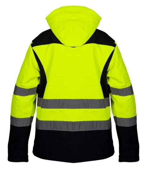 Kurtka robocza ostrzegawcza softshell z kapturem, żółta, rozmiar M