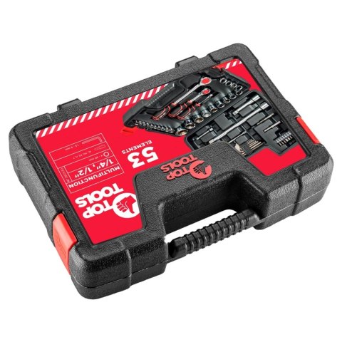 Zestaw kluczy nasadowych 1/4", 1/2", 53 szt. Zestaw kluczy nasadowych 1/4", 1/2", 53 szt.