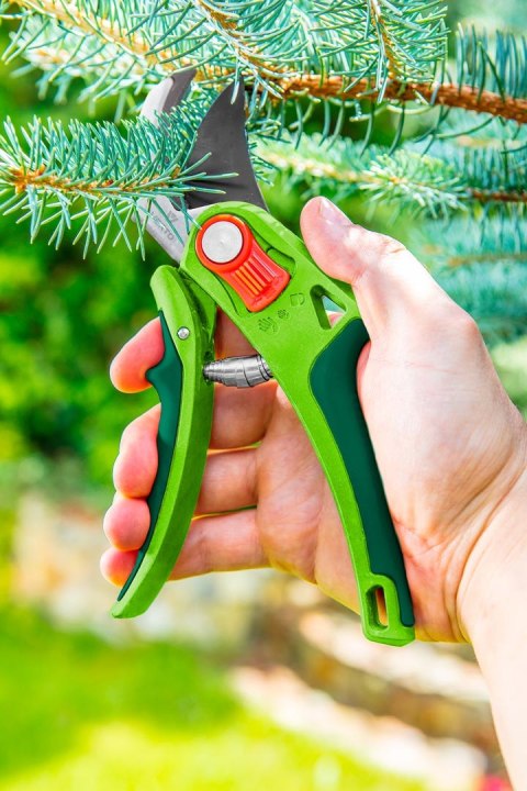 Sekator ogrodowy kowadełkowy, regulacja rozstawu, średnica cięcia 12 mm Sekator ogrodowy kowadełkowy, regulacja rozstawu, średnica cięcia 12 mm