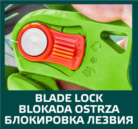 Sekator ogrodowy kowadełkowy, regulacja rozstawu, średnica cięcia 12 mm Sekator ogrodowy kowadełkowy, regulacja rozstawu, średnica cięcia 12 mm